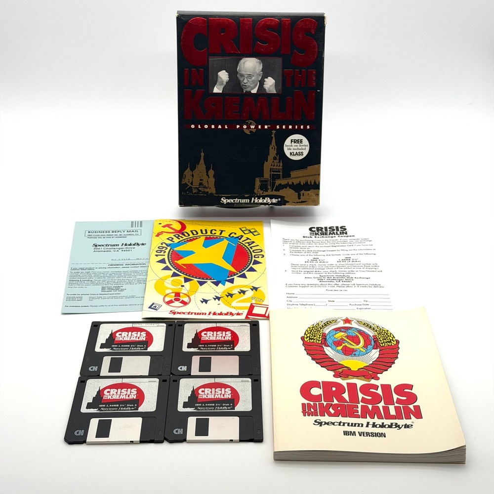 Crisis In The Kremlin PC Big Box 3.5" Floppy Disk Vintage 1991 Spectrum HoloByte